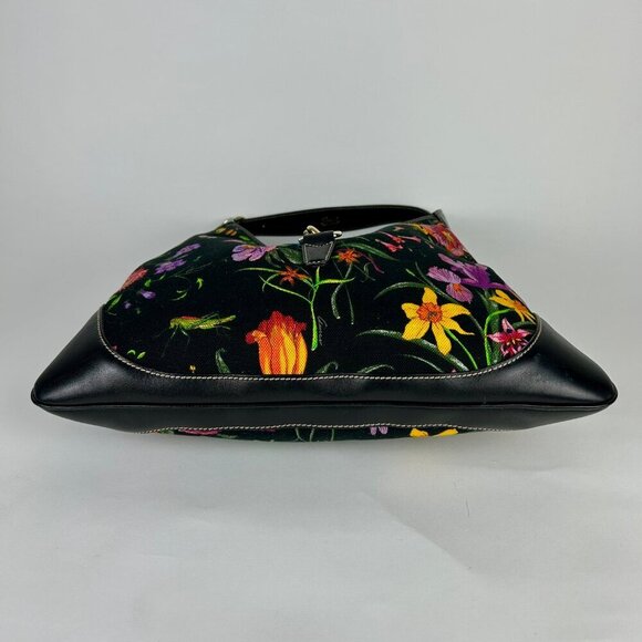 GUCCI FLORA JACKIE PRINTED CANVAS HOBO SHOULDER BAG - Picture 9 of 12